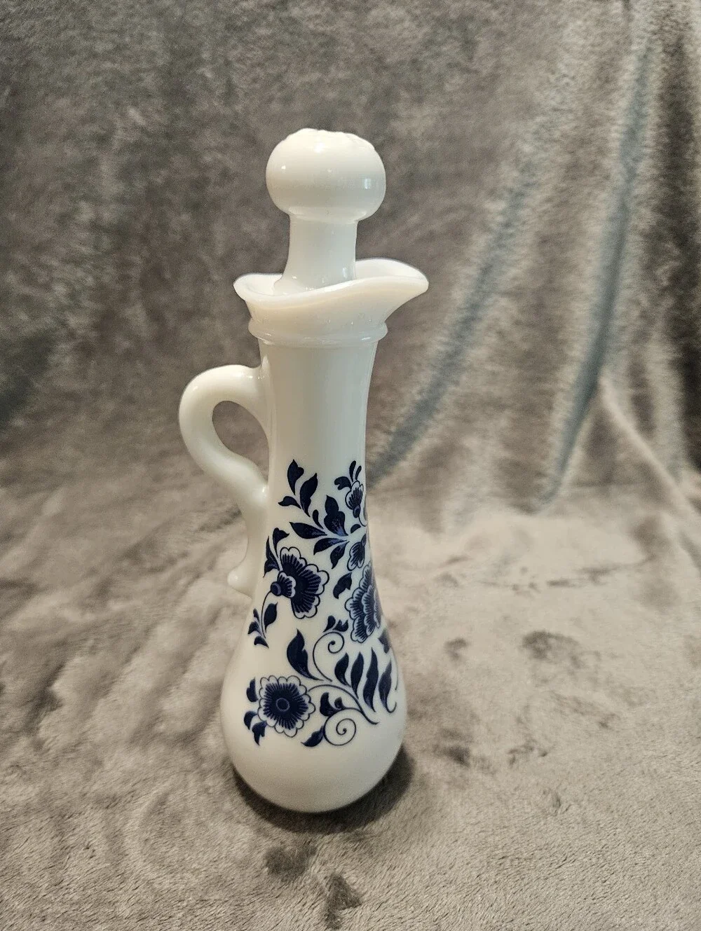Vintage Avon milk glass decanter